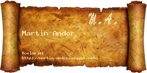 Martin Andor névjegykártya